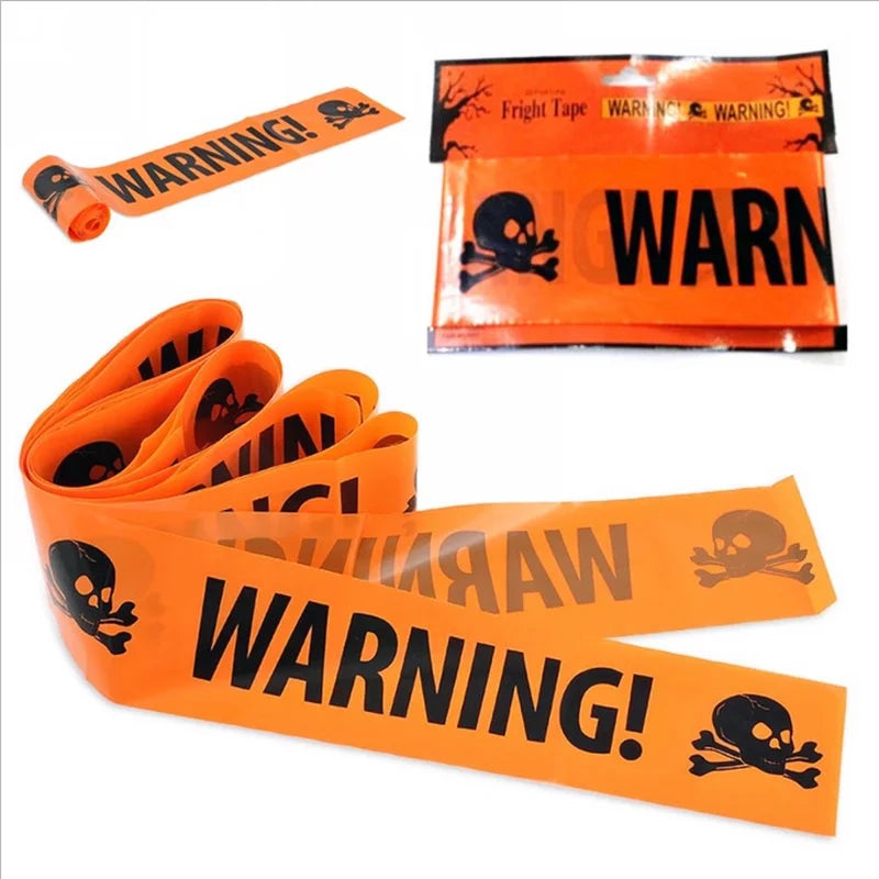 Halloween Skull Warning Sign – Spooky Party Decoration