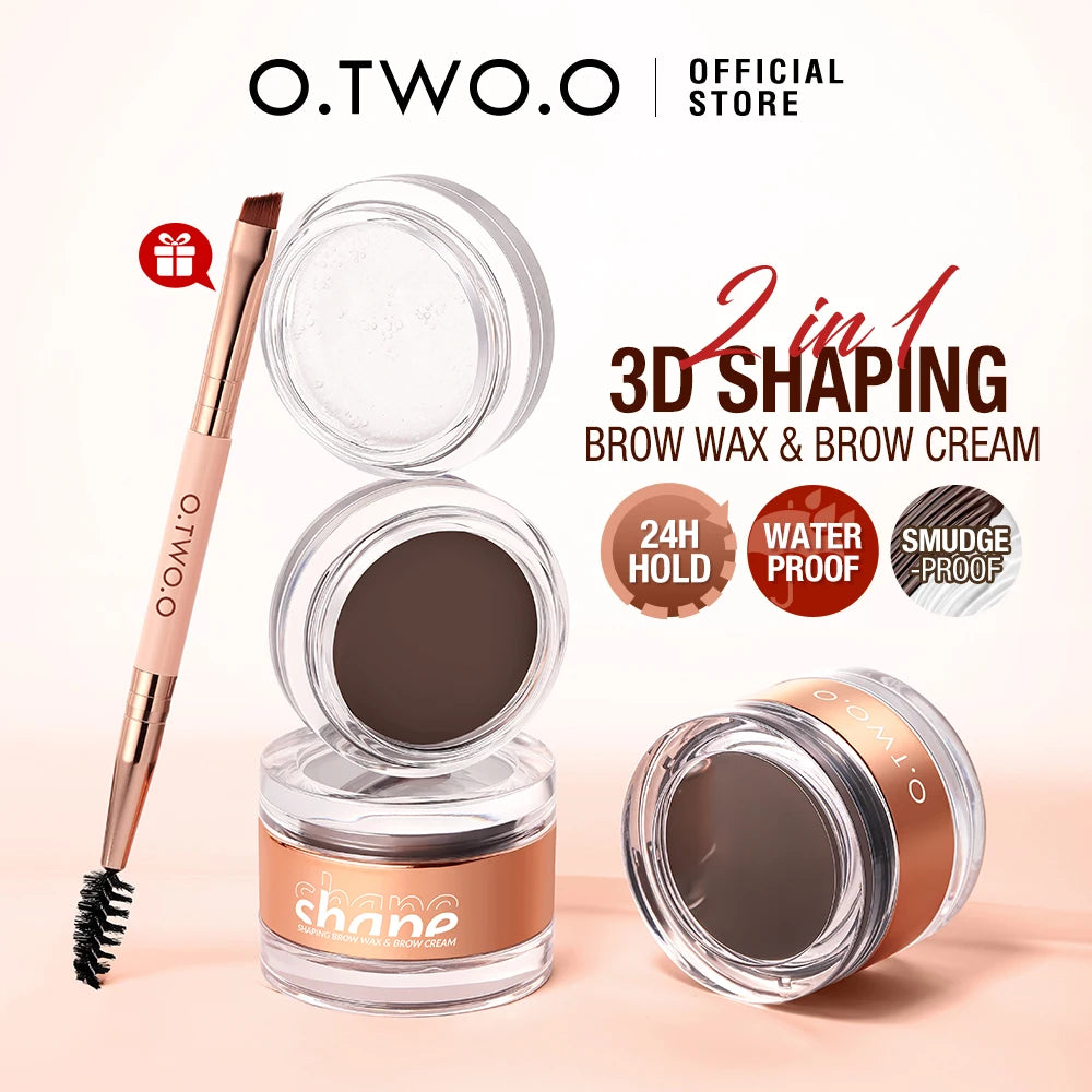 O.TWO.O 2-in-1 Eyebrow Pomade – Waterproof Long-Lasting Brow Gel