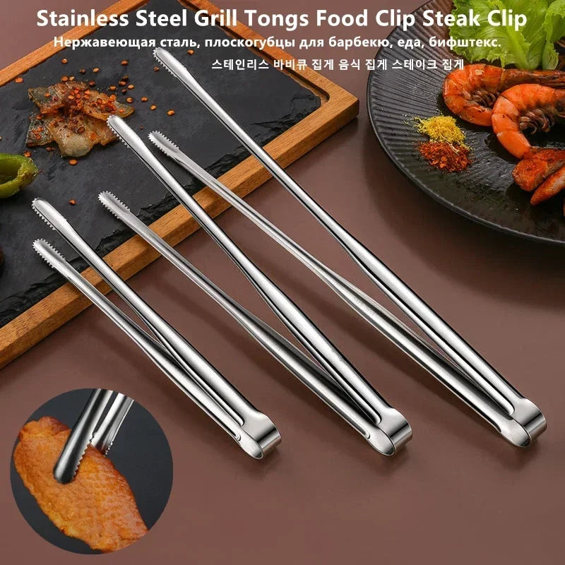 Premium Stainless Steel Cooking Tongs – Non-Slip Multi-Use Kitchen Clip