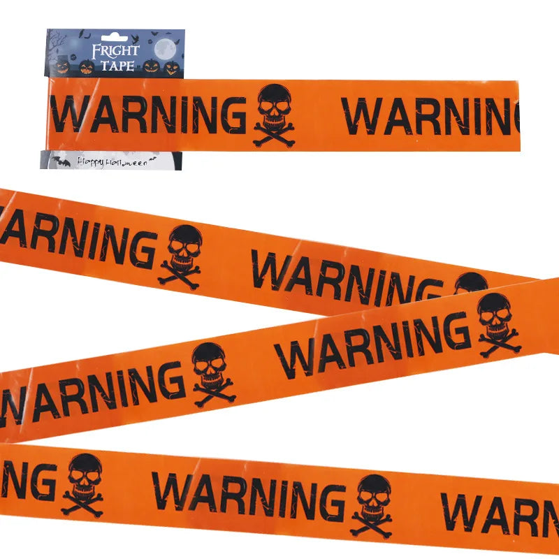 Halloween Skull Warning Sign – Spooky Party Decoration