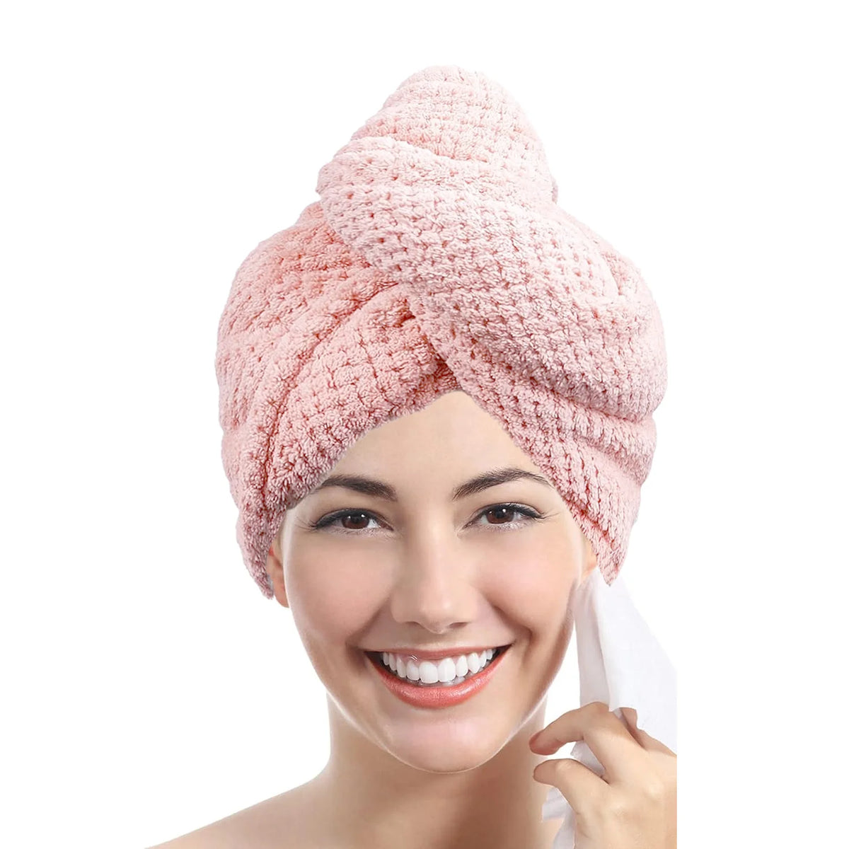 Hair Drying Towel Wrap – Absorbent Button-Closure Hair Cap for Women