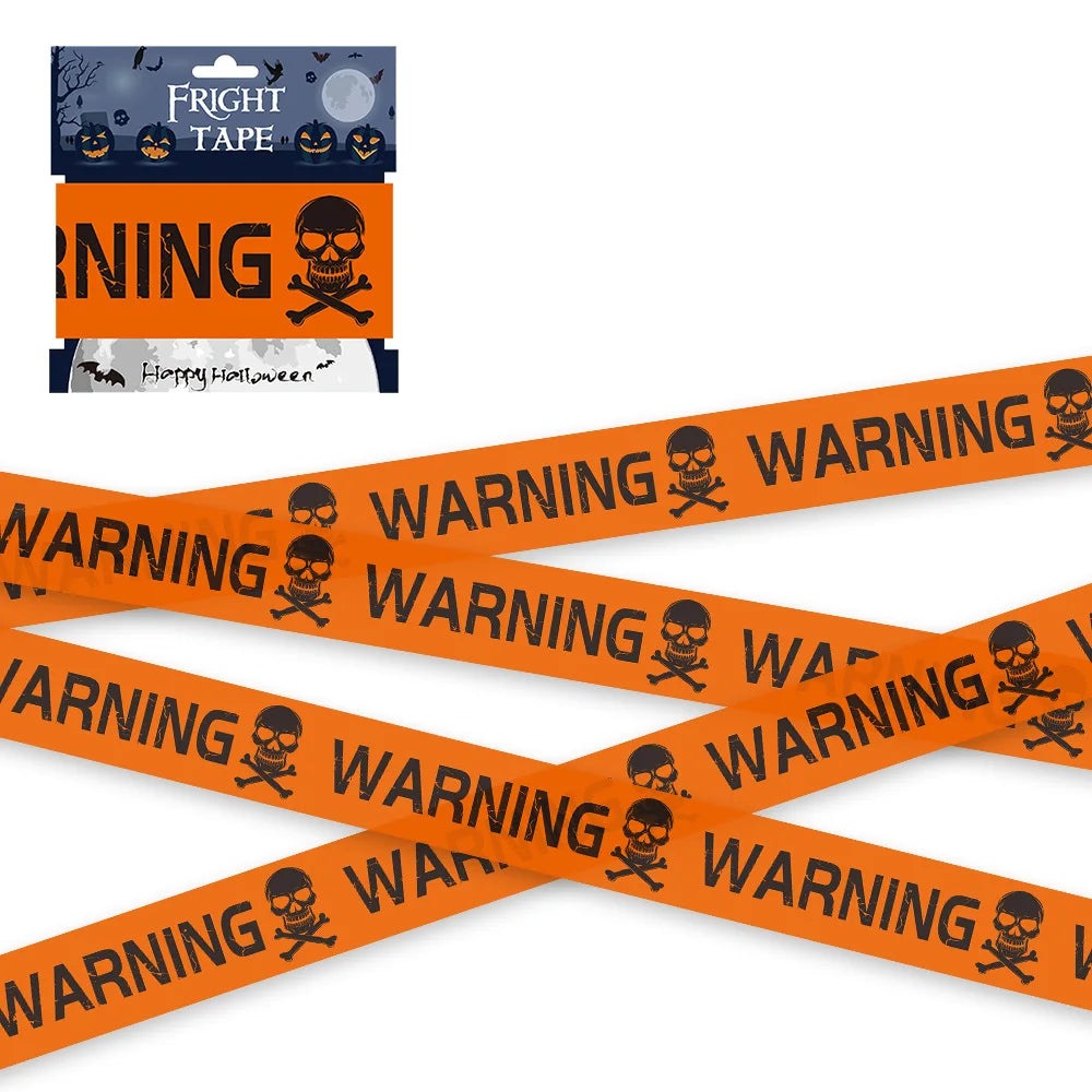 Halloween Skull Warning Sign – Spooky Party Decoration