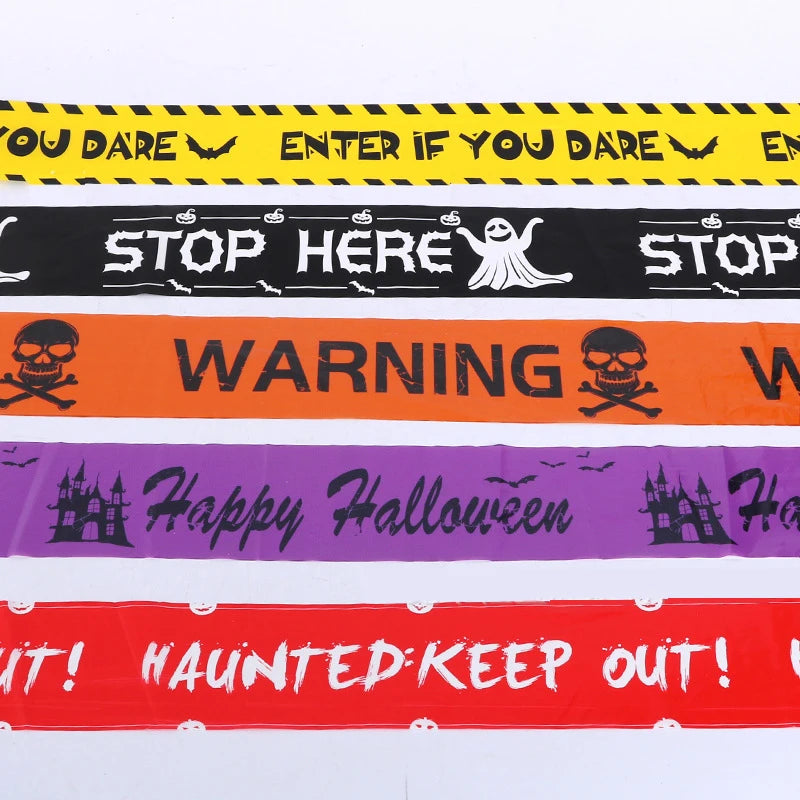Halloween Skull Warning Sign – Spooky Party Decoration