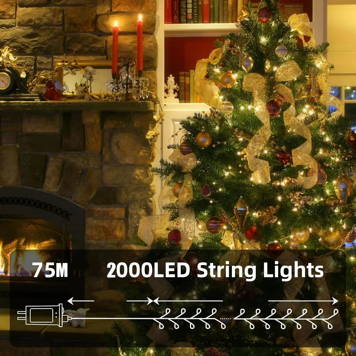 LED Firecracker String Lights with Remote