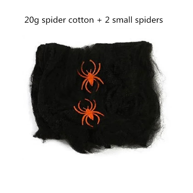 Giant Black Halloween Spider & Web Set – Realistic Scary Prop for Yard, Porch, & Party Decor