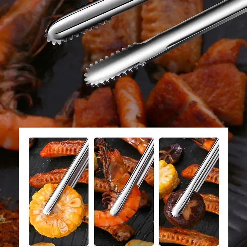 Premium Stainless Steel Cooking Tongs – Non-Slip Multi-Use Kitchen Clip