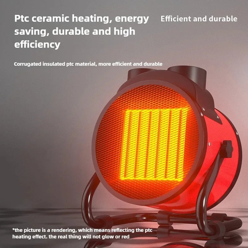 2000W Portable Space Heater – Adjustable Thermostat & Dual Safety Protection