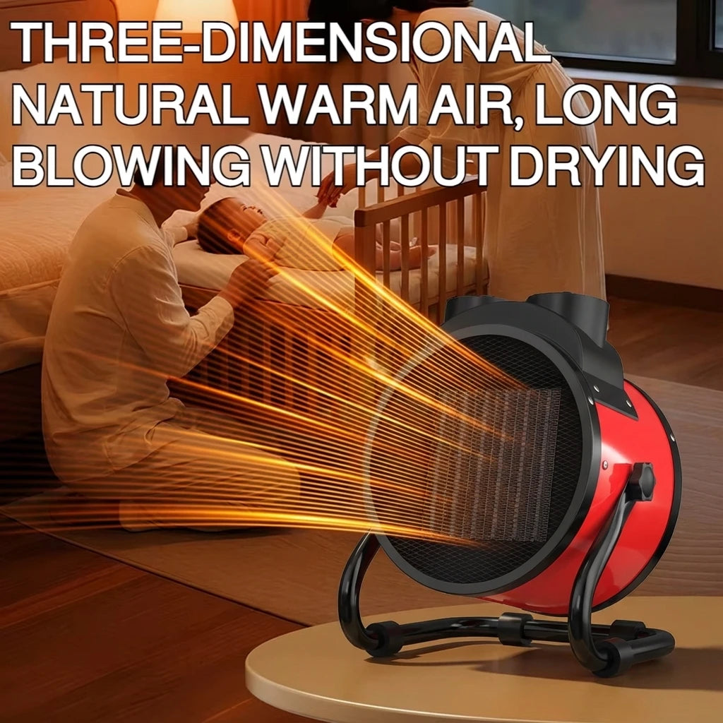 2000W Portable Space Heater – Adjustable Thermostat & Dual Safety Protection