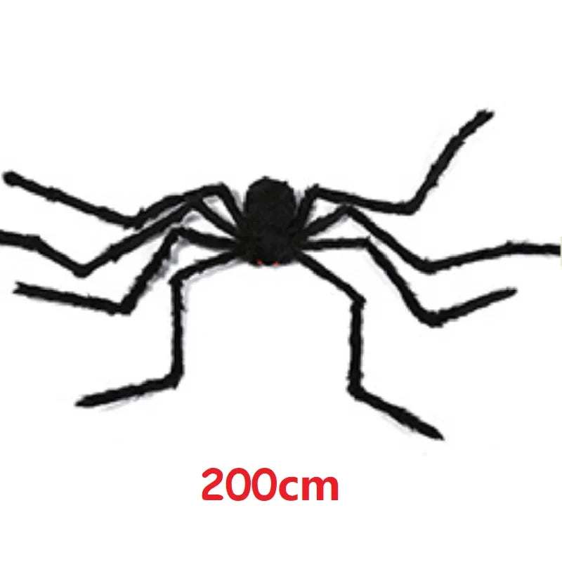 Giant Black Halloween Spider & Web Set – Realistic Scary Prop for Yard, Porch, & Party Decor