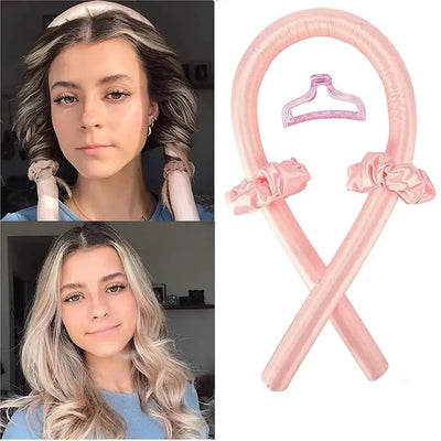 Heatless Hair Curling Ribbon Set – Overnight Satin Curls Headband