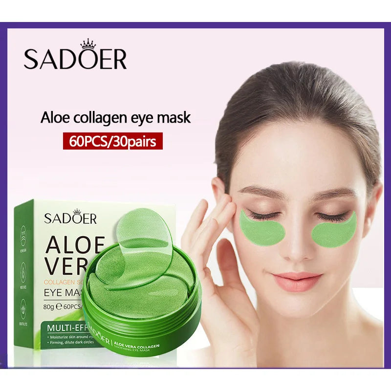 Aloe Vera Collagen Eye Mask – 60 Pcs Moisturizing & Firming Patches
