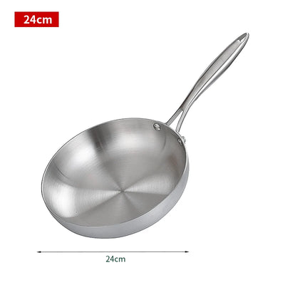 304 Stainless Steel Frying Pan – Non-Toxic Uncoated Skillet for All Cooktops