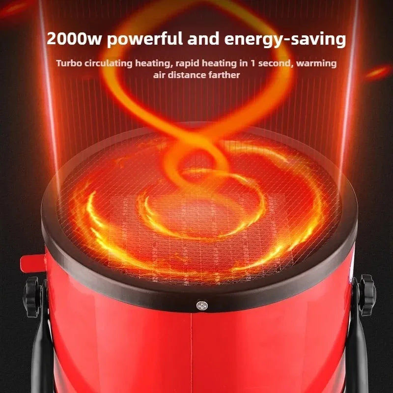 2000W Portable Space Heater – Adjustable Thermostat & Dual Safety Protection