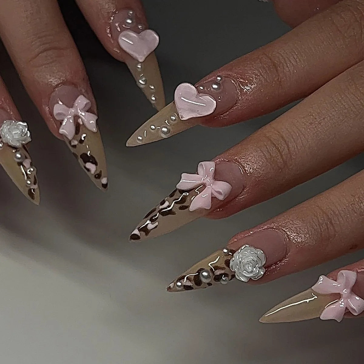 24Pcs Black Y2k Fake Nails with Diamond Halloween Long Almond False Nail Butterfly Design Wearable Oval Press on Nails Tips