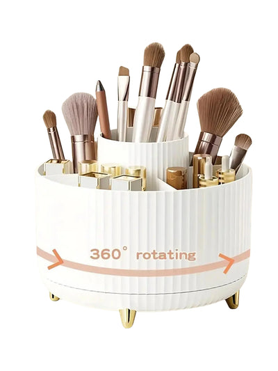 360° Rotating Makeup Organizer with 5 Compartments