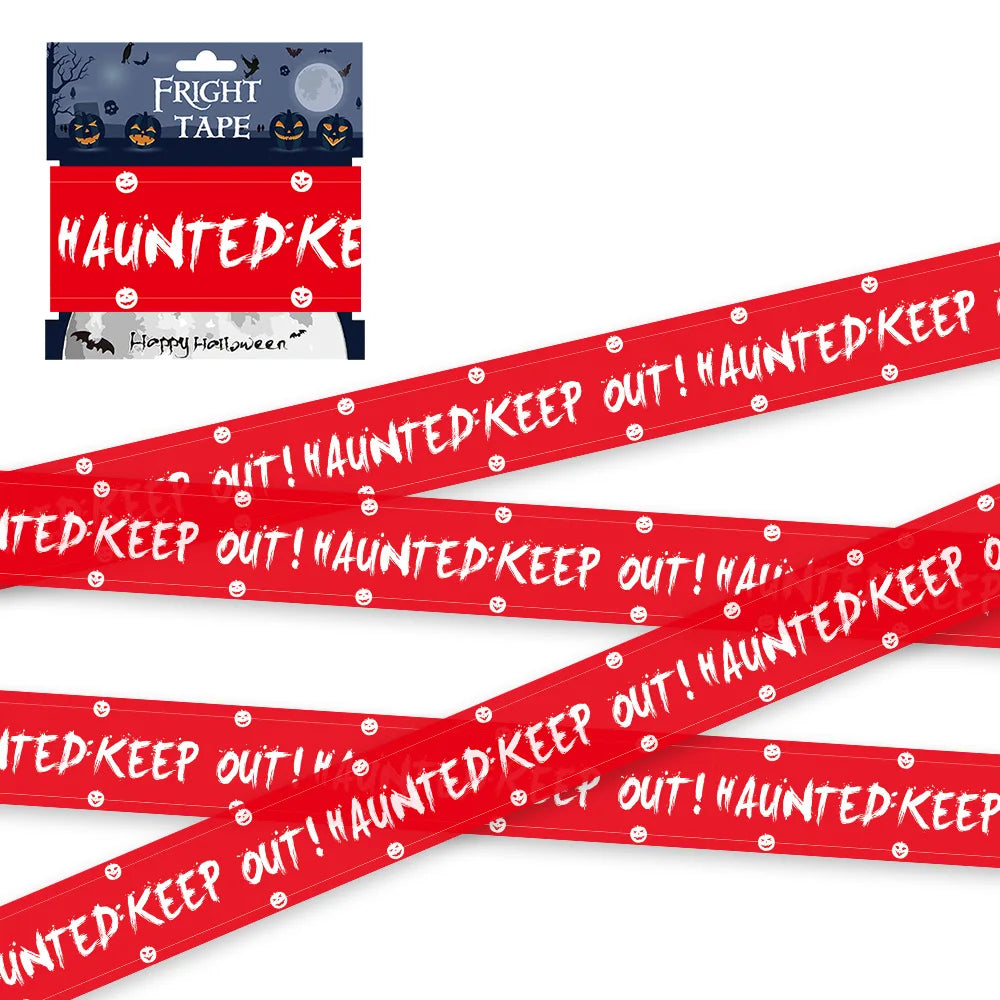 Halloween Skull Warning Sign – Spooky Party Decoration