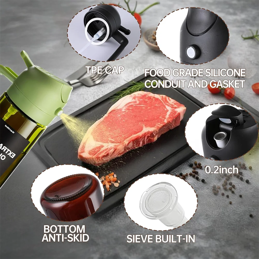 470ml 2-in-1 Oil Sprayer & Olive Oil Dispenser Bottle