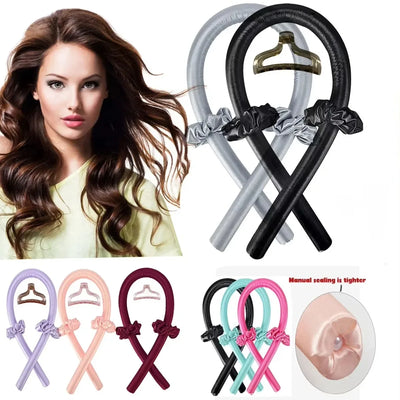 Heatless Hair Curling Ribbon Set – Overnight Satin Curls Headband