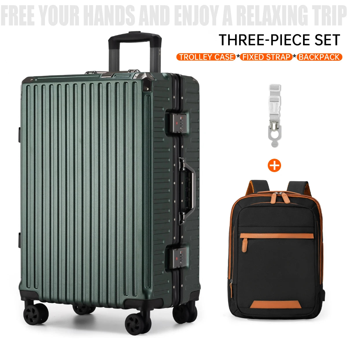 Aluminum Frame Hardside Luggage – Rolling Suitcase with USB Port & TSA Lock