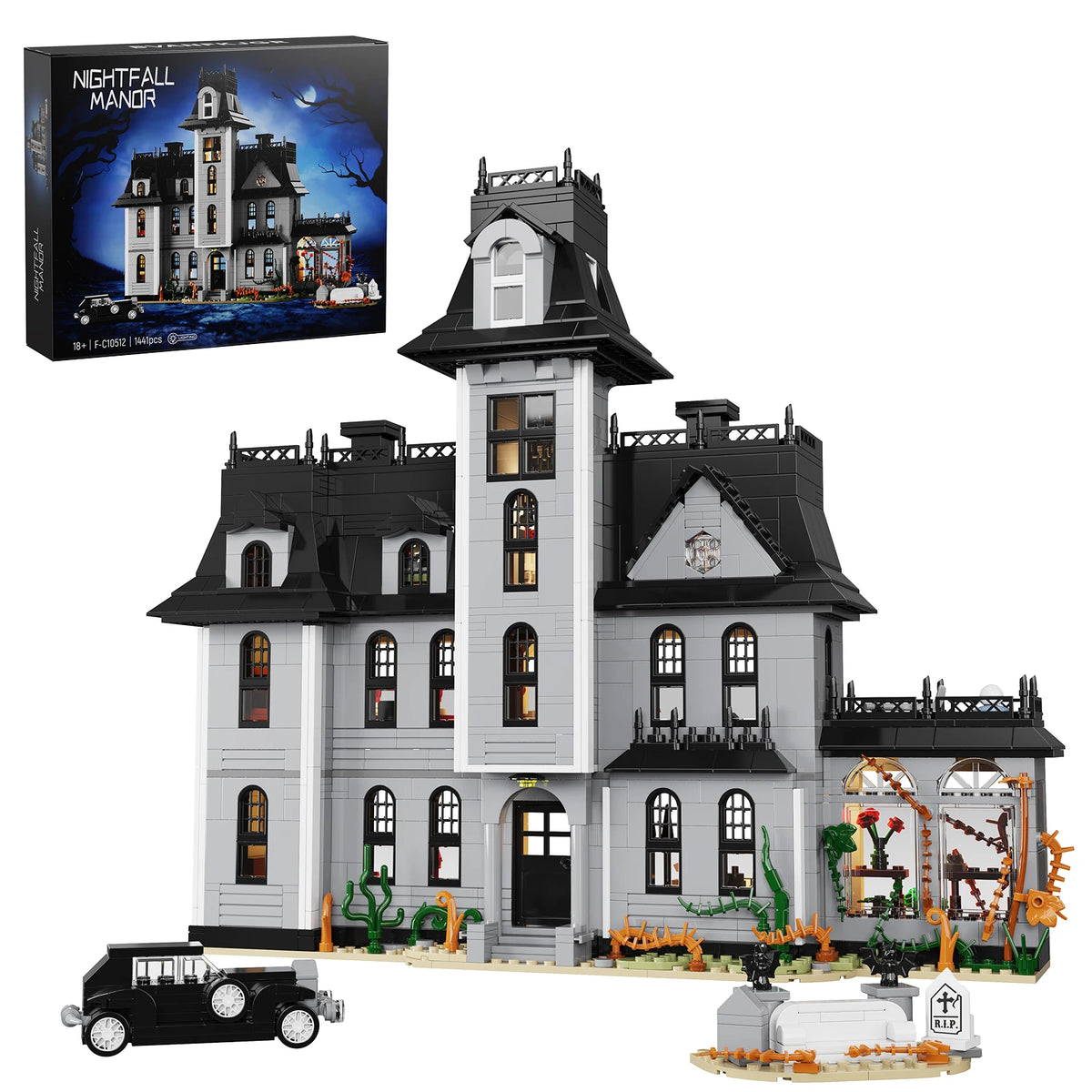 Gothic Nightfall Manor Building Set – Adult Architecture Desktop Ornament