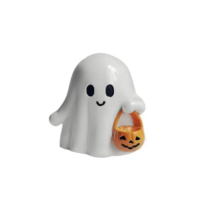 Halloween Ghost & Pumpkin Resin Figurine
