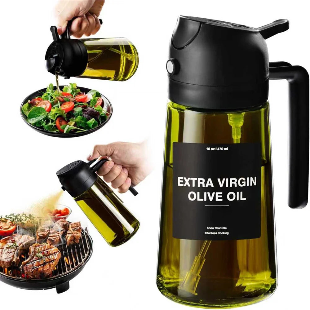 470ml 2-in-1 Oil Sprayer & Olive Oil Dispenser Bottle