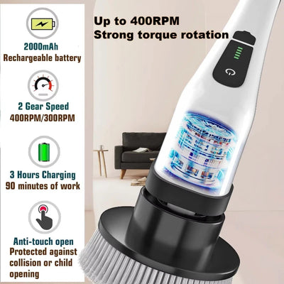 Cordless Power Cleaning Scrubber – All-in-One Deep Clean Brush