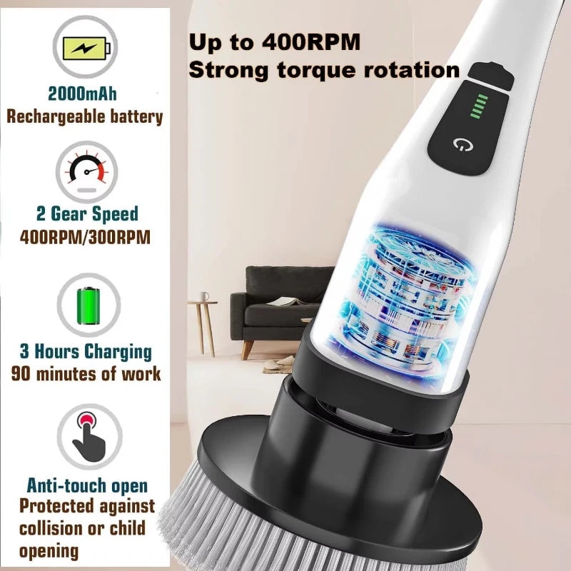Cordless Power Cleaning Scrubber – All-in-One Deep Clean Brush