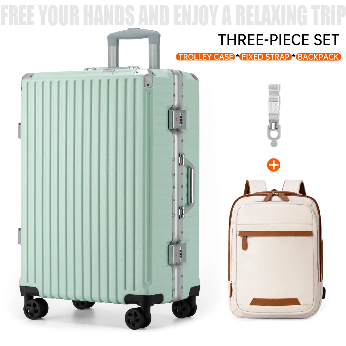 Aluminum Frame Hardside Luggage – Rolling Suitcase with USB Port & TSA Lock
