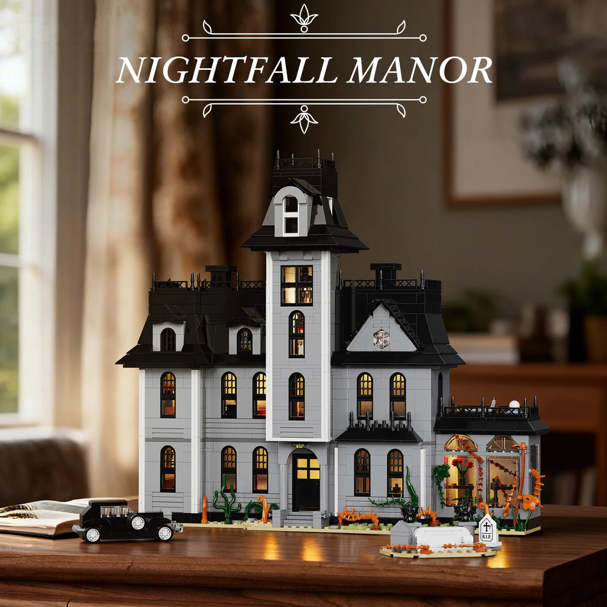 Gothic Nightfall Manor Building Set – Adult Architecture Desktop Ornament