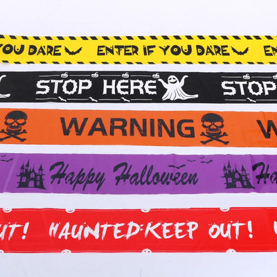 Halloween Skull Warning Sign – Spooky Party Decoration