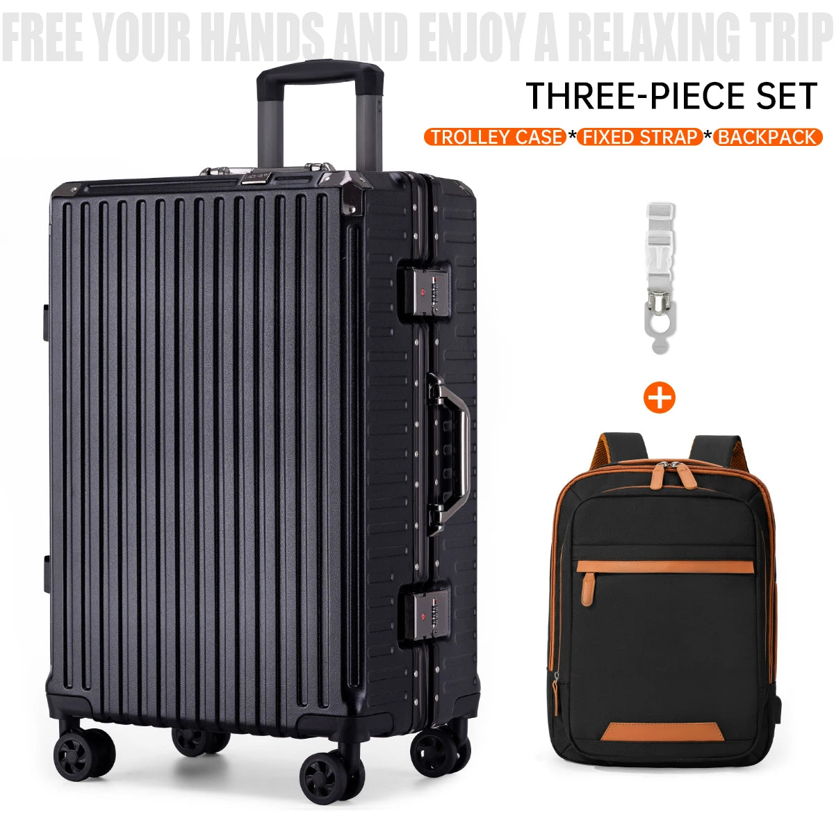 Aluminum Frame Hardside Luggage – Rolling Suitcase with USB Port & TSA Lock