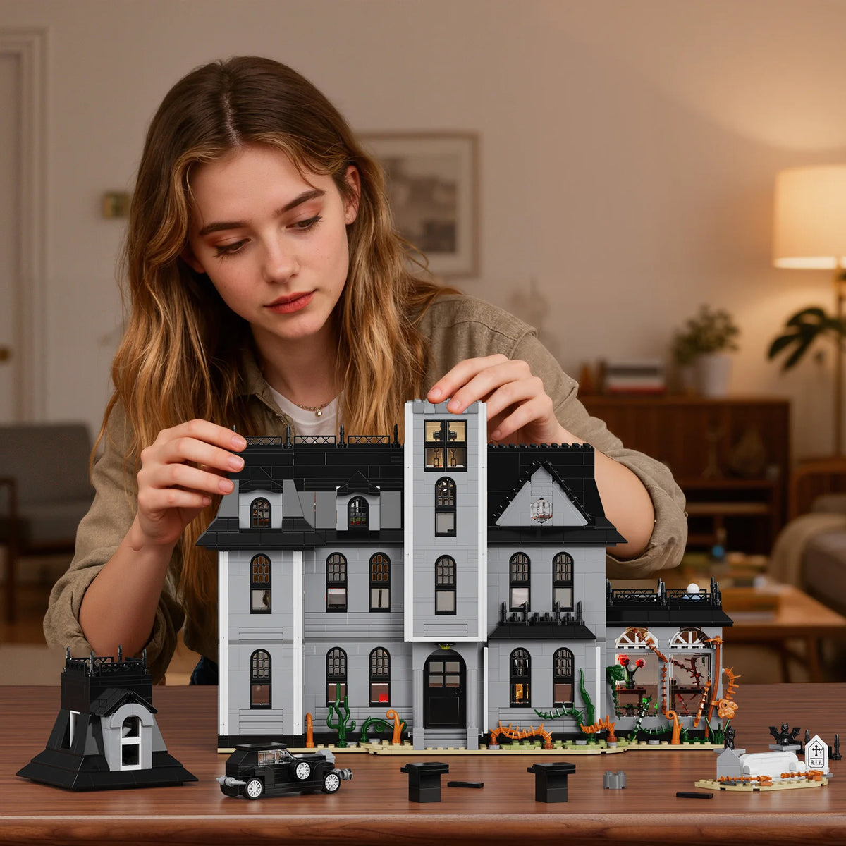 Gothic Nightfall Manor Building Set – Adult Architecture Desktop Ornament