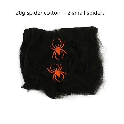 Giant Black Halloween Spider & Web Set – Realistic Scary Prop for Yard, Porch, & Party Decor