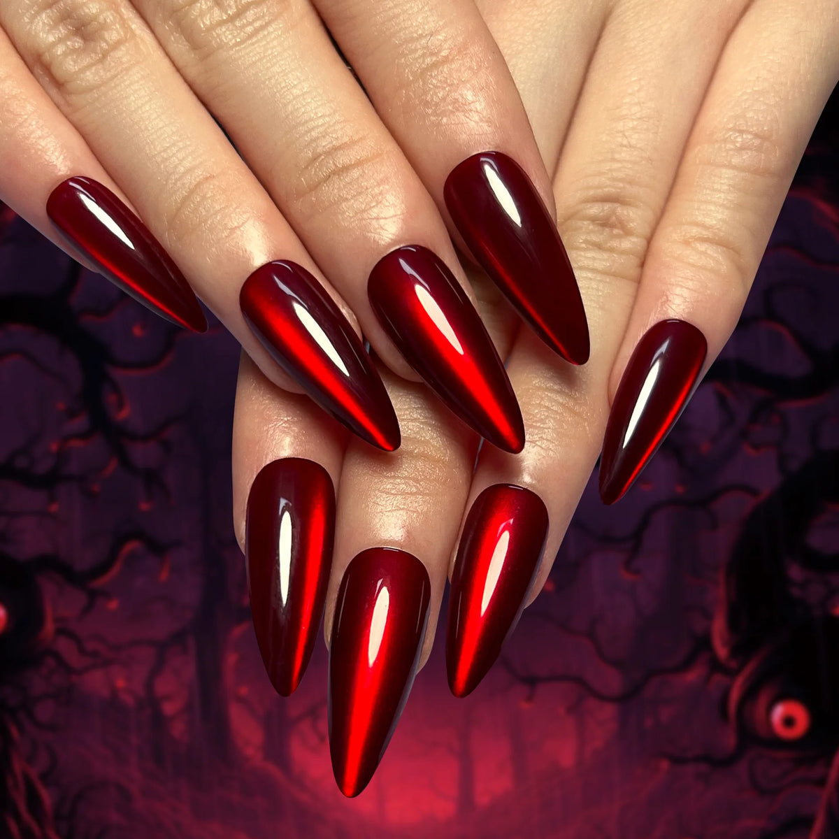 24Pcs Black Y2k Fake Nails with Diamond Halloween Long Almond False Nail Butterfly Design Wearable Oval Press on Nails Tips