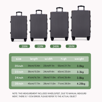 Aluminum Frame Hardside Luggage – Rolling Suitcase with USB Port & TSA Lock
