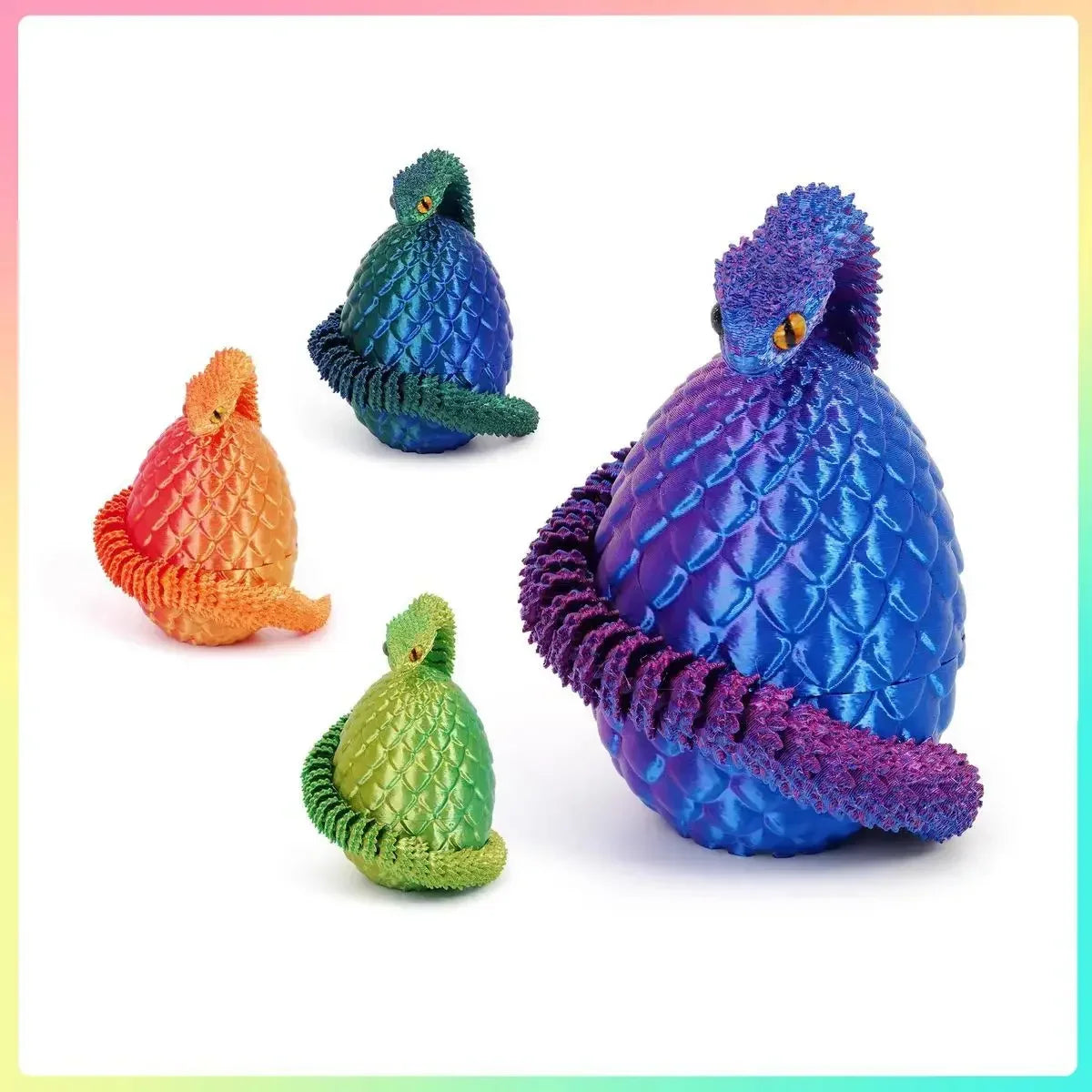 3D Printed Movable Snake Egg Fidget Toy