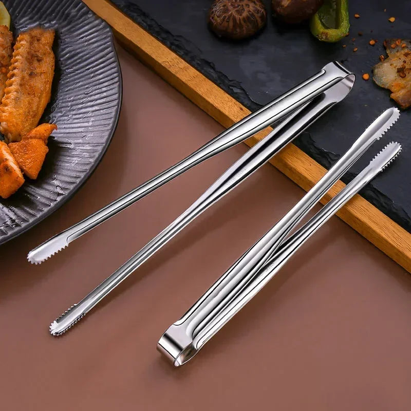 Premium Stainless Steel Cooking Tongs – Non-Slip Multi-Use Kitchen Clip