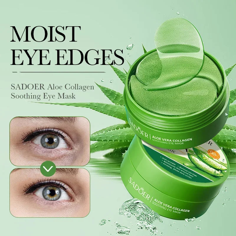 Aloe Vera Collagen Eye Mask – 60 Pcs Moisturizing & Firming Patches