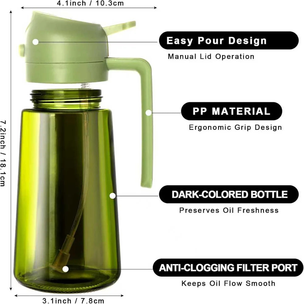 470ml 2-in-1 Oil Sprayer & Olive Oil Dispenser Bottle