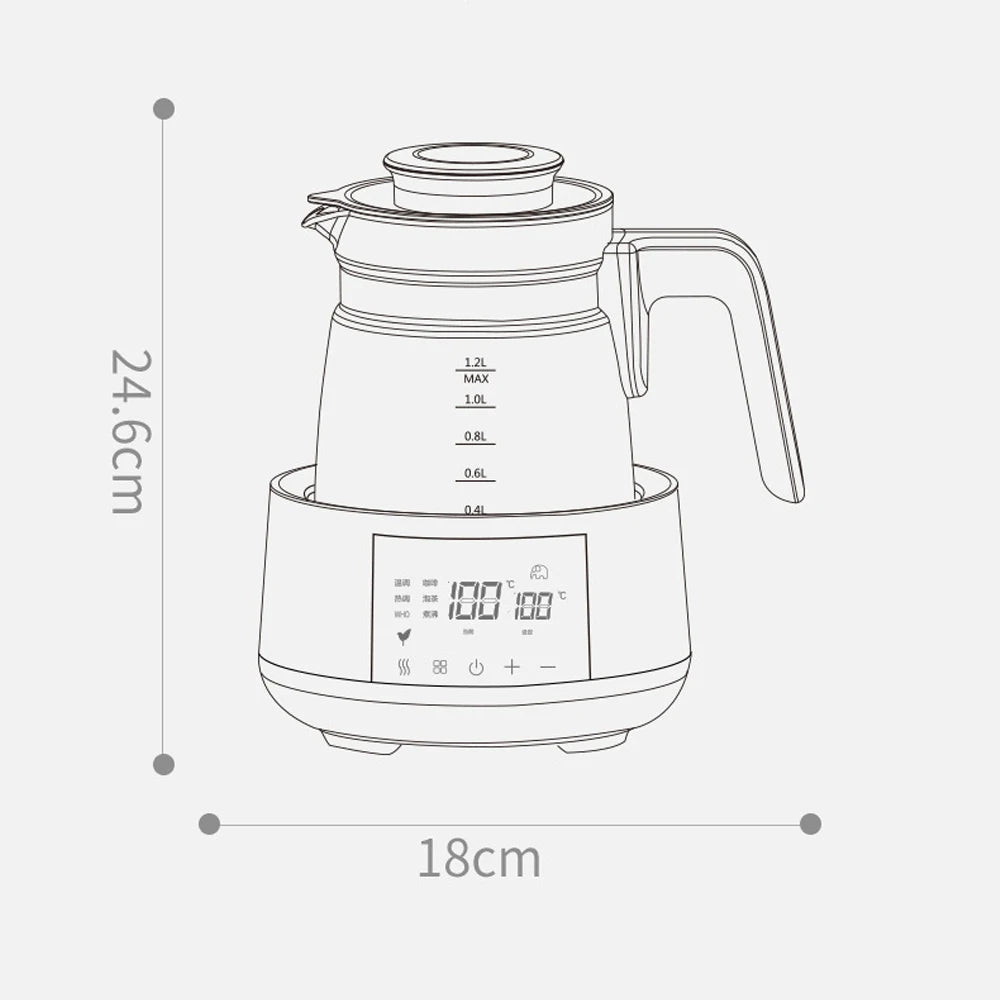 Smart Baby Formula Kettle (1.2L) – 24-Hour Constant Temp Water Warmer