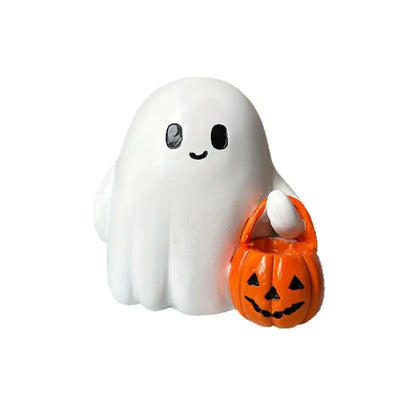 Halloween Ghost & Pumpkin Resin Figurine